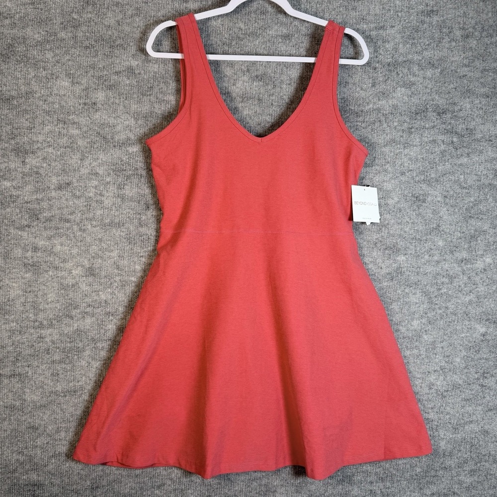 Beyond Yoga Size-XL/TG Women's Spacedye Movement Coral Skater Dress